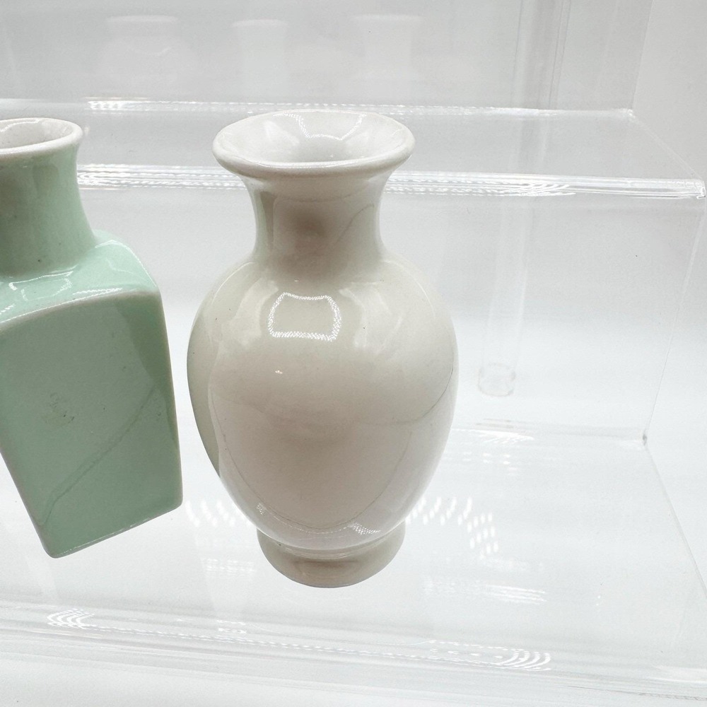Vintage Mini Ceramic Pastel Bud Vase Lot of 3 HORCHOW Made in Japan 3.75" MCM - Picture 2 of 6